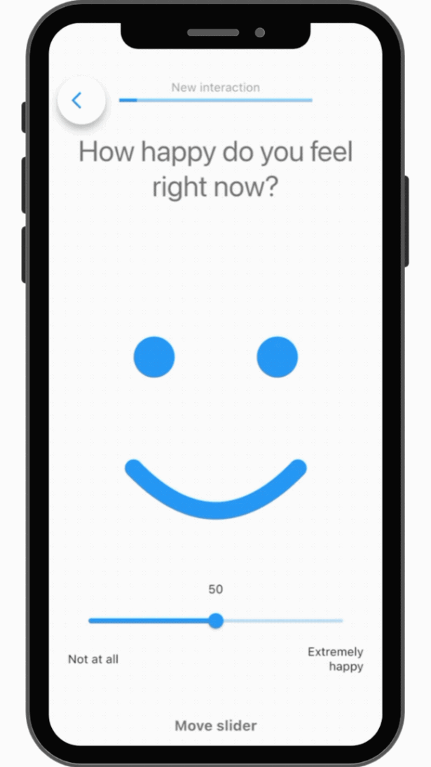 The responsive smiley slider in m-Path.
