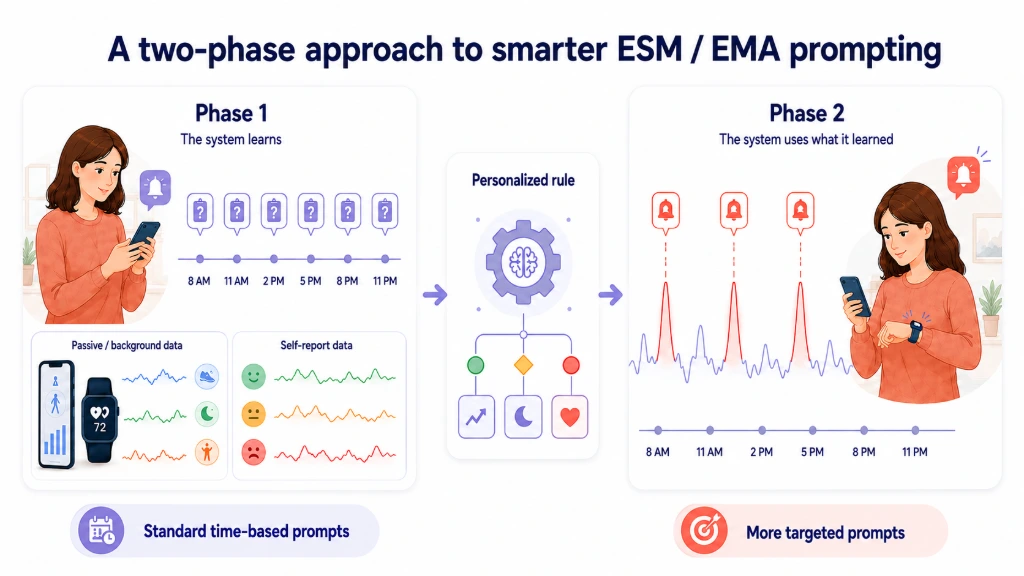 Use baseline data to inform smart and tailored ESM / EMA prompts. Use baseline data to inform smart and tailored ESM / EMA prompts.