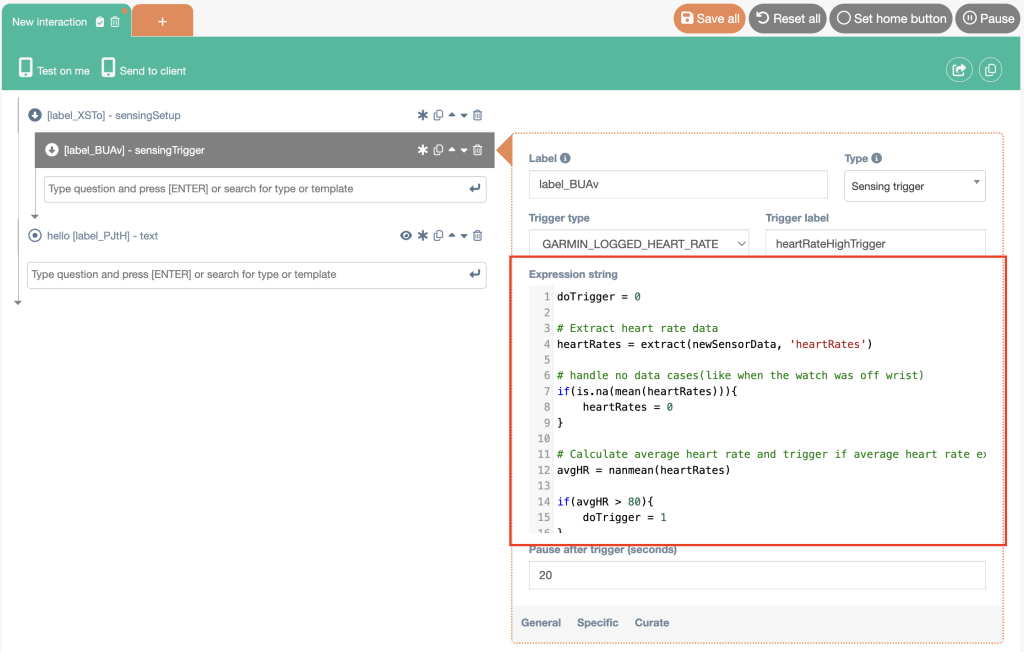 Trigger configuration in builder